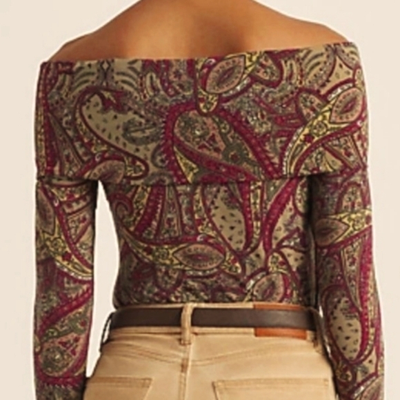 Lauren Ralph Lauren Paisley Off-The Shoulder Blouse - Picture 3 of 13